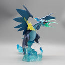 Pokémon Gk Super Charizard X Figura Anime, Pet Azul, Estátua Modelo Conversível Elfo, Decoração Desktop, Brinquedos de Aniversário para Crianças, 18cm