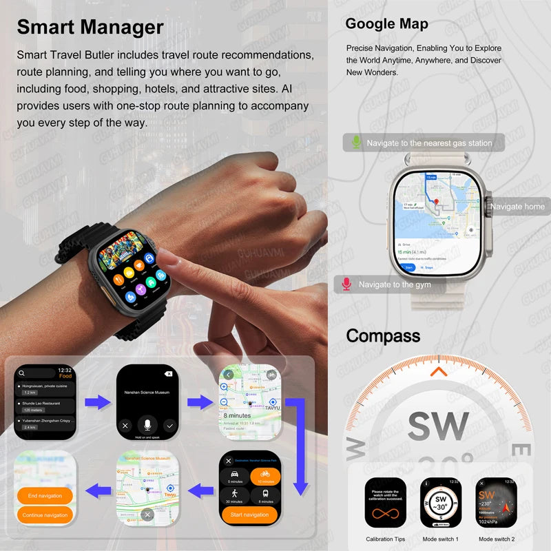 Dt ultra 3 smartwatch tela amoled 4gb mp3 mp4 player bluetooth rede compartilhamento app loja chatgpt inteligente ai relógio masculino sportwatch
