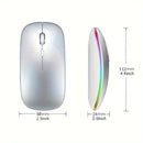 Mouse sem fio Bluetooth e 2,4 GHz modos duplos recarregável RGB ergonômico silencioso clique para PC iPad laptop celular TV