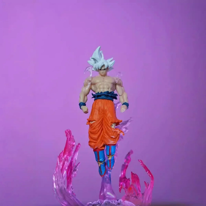 24cm anime dragon ball pode emitir figura de luz ultra instinto son goku saiyan pvc escultura boneca decoração modelo coleção presentes