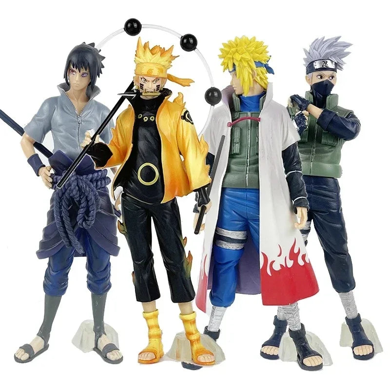 Naruto Shippuden – Figura de Ação 20 cm (Sasuke, Kakashi, Minato) | Bandai Colecionável