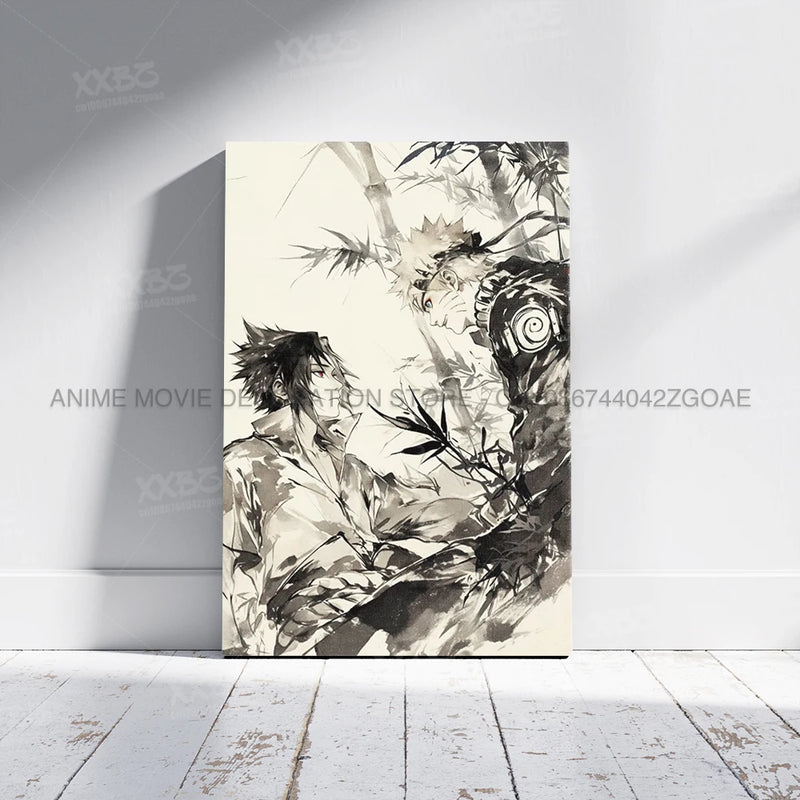 Anime uzumaki naruto lona hd imprime imagem uchiha sasuke arte de parede pintura decoração para casa hatake kakashi cartaz sem moldura