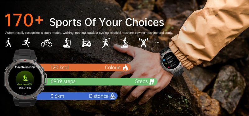 2025 novo relógio inteligente militar embutido gps bússola barométrica altímetro 5atm à prova dwaterproof água esporte smartwatch masculino chamada bluetooth