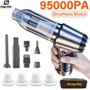 Aspirador de pó para carro, poderoso aspirador de pó sem fio, 95000pa, forte sucção, portátil, sem fio, veículo, aspirador de pó para carro