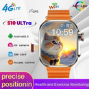 All-link Network smartwatch CDS9 4G 256GB de armazenamento, câmera rotativa integrada, aplicativo GPS WIFI, rastreador de frequência cardíaca, relógio esportivo