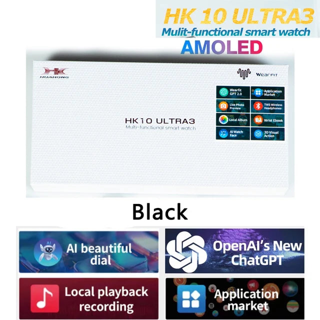 Nova origina hk10 ultra 3 smartwatch masculino 4g rom chatgpt nfc bússola hk9 ultra2 max atualizar relógios esportes bt chamada relógio inteligente masculino
