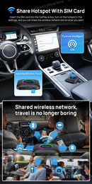 Android Auto Wireless Android 13.0 TV Box CarlinKit Portátil CarPlay AI Box Wireless CarPlay Suporte para reprodução de vídeo para Netflix YouTube Volkswagen Audi Golf Mercedes Benz Ford Fiat Toyota etc.