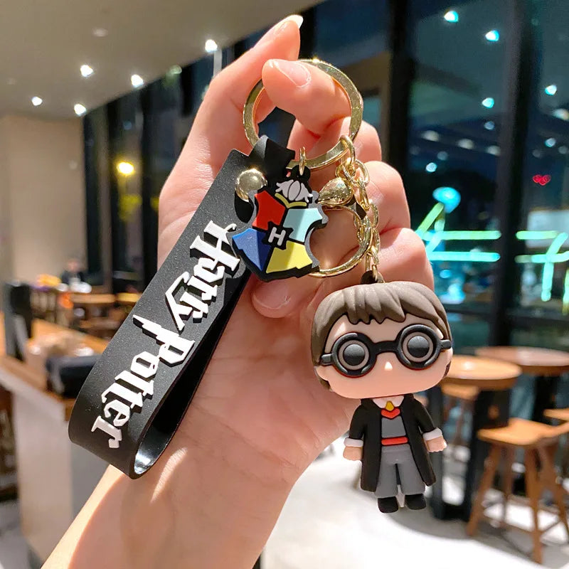 3d harried potter pvc chaveiro brinquedo hermione granger malfoy ron dobby voldemort snape brinquedo figuras festa chaveiros crianças presentes brinquedos