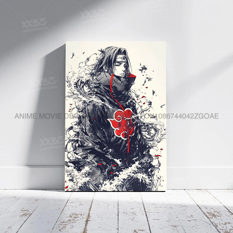 Anime uzumaki naruto lona hd imprime imagem uchiha sasuke arte de parede pintura decoração para casa hatake kakashi cartaz sem moldura