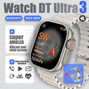 Dt ultra 3 smartwatch tela amoled 4gb mp3 mp4 player bluetooth rede compartilhamento app loja chatgpt inteligente ai relógio masculino sportwatch