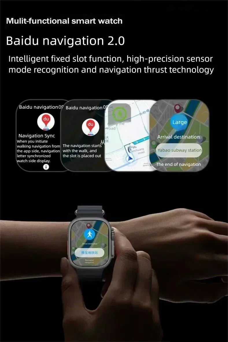 HK10 ULTRA-A 2.02 polegadas Novo relógio de inteligência multifuncional Bluetooth Compartilhamento de rede Navegação GPS NFC e pagamento duplo