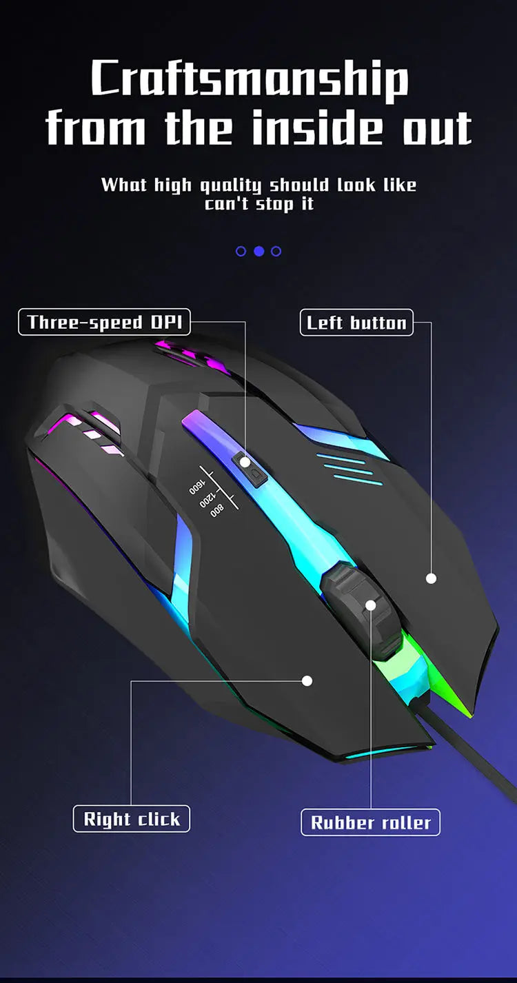 1 PC SOMENTE M01 Esportes LED Luminoso Retroiluminado USB Wired Gaming Mouse para Desktop PC Laptop Office Computer Gaming Mouse