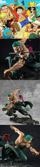 One Piece Anime Action Figure, GK Roronoa Zoro, Três Lâminas, Manga Sa-maximum, Estátua, Modelo de Coleção, Brinquedo, Quente, 10cm