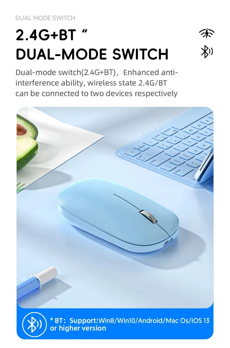 Xiaomi mouse sem fio tipo-c carregamento silencioso clique portátil escritório ergonômico portátil universal leve jogo de escritório sem ruído