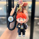3d harried potter pvc chaveiro brinquedo hermione granger malfoy ron dobby voldemort snape brinquedo figuras festa chaveiros crianças presentes brinquedos