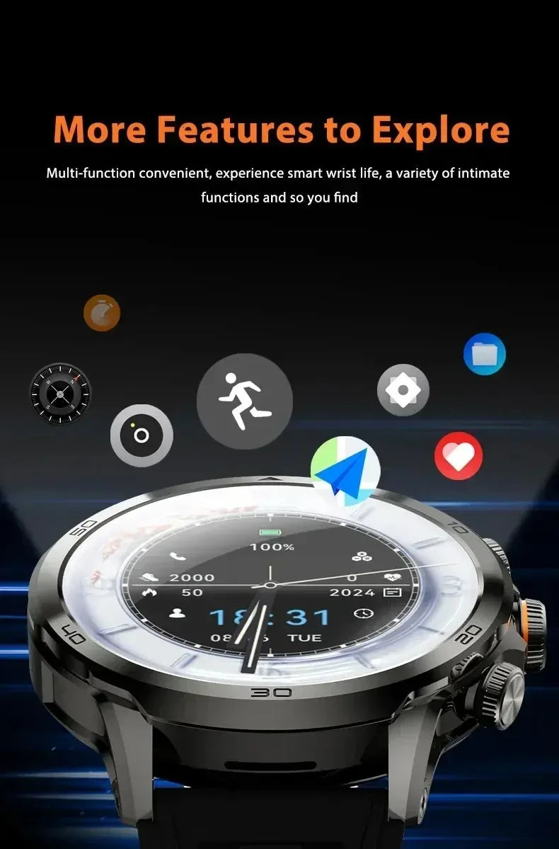 Novo relógio inteligente 5G LTE 190 °   Inserção de câmera rotativa Cartão Sim Google Play Store App Download GPS WIFI Frequência Cardíaca Android Smartwatch