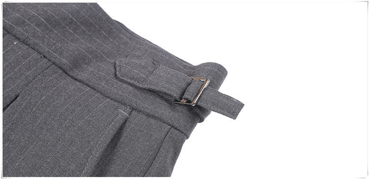 Men's Italian Striped Casual High Waist Business Casual Pants