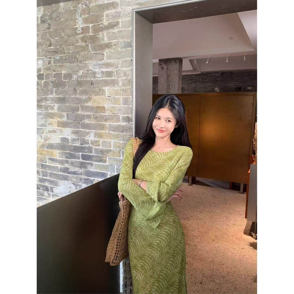 French-style Retro Printed Dress For Women