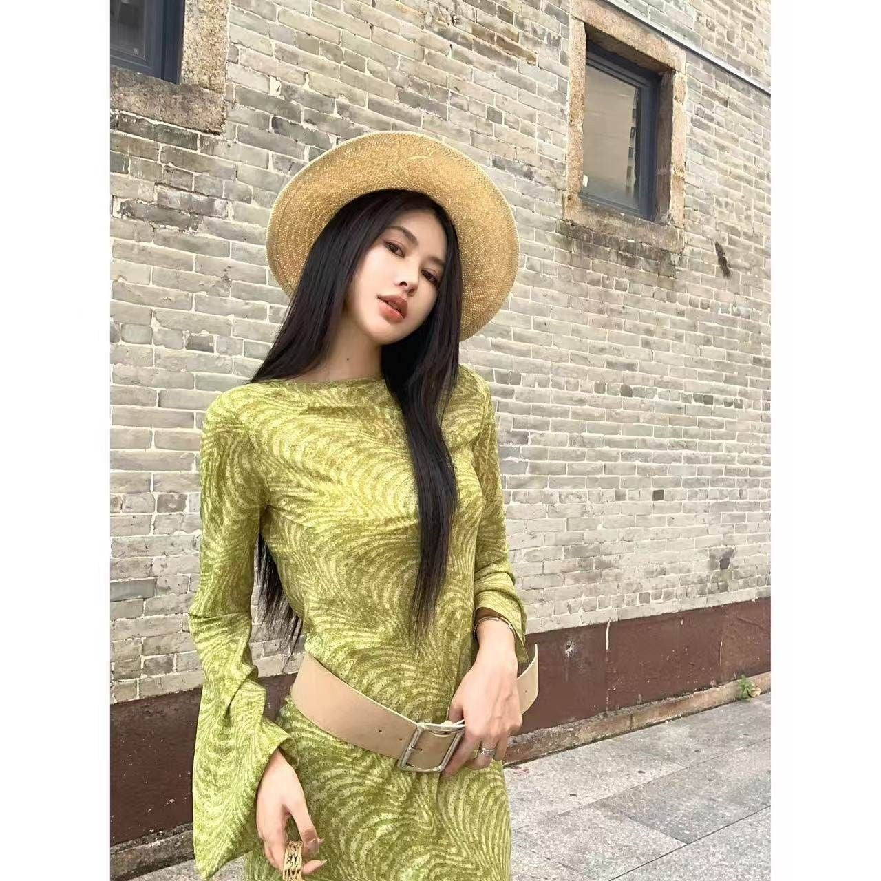 French-style Retro Printed Dress For Women