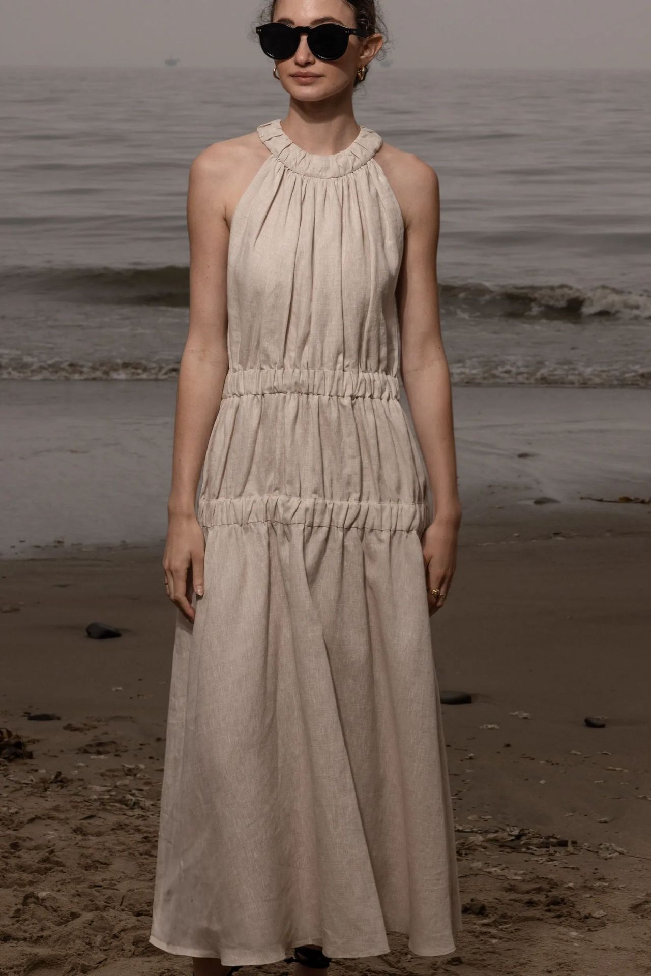 Womens Soft And Sweet Sleeveless Halterneck Casual Dress