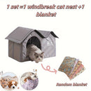 Cat Dog Bed House for All-Season Comfort Shelter-2