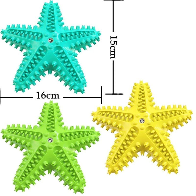 Brinquedo Interativo para Cães Grandes – Estrela-do-mar com Som, Limpeza dos Dentes