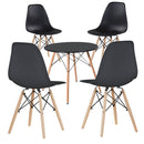 4 modern dining chairs with table, 3 colors - black-0