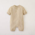 Baby Unisex 100% Cotton Knitting Romper With Hollow-Out Rabbit Design In Summer Outfit-1
