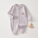 Spring New Arrival Baby Unisex Long Sleeves Flowers Embroidered Pattern Rompers-1