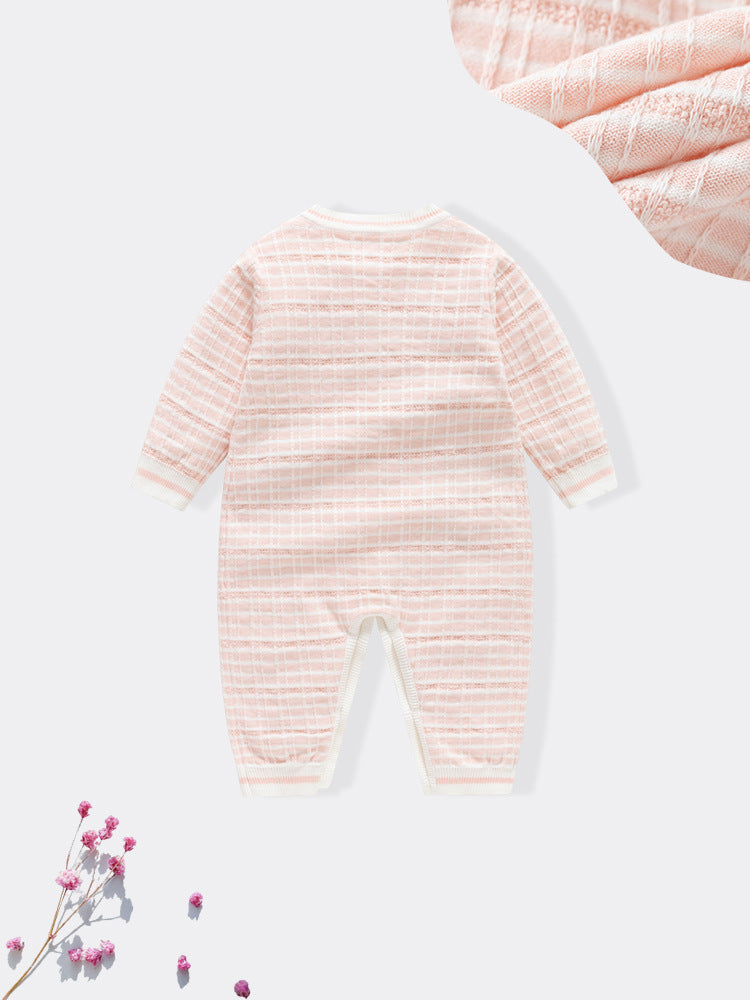 Autumn and Winter New Arrival Baby Girls Knitted Strawberry Pattern Rompers-2