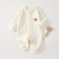 Spring New Arrival Baby Unisex Long Sleeves Flowers Embroidered Pattern Rompers-0
