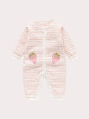 Autumn and Winter New Arrival Baby Girls Knitted Strawberry Pattern Rompers-3