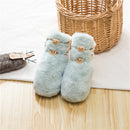 Newborn Baby Solid Color Plush Warm Shoes Outfits In Autumn & Winter-6